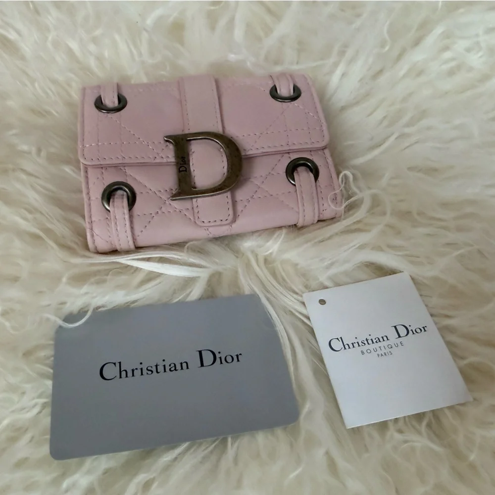 NWT Dior Light Pink Quilted Wallet
